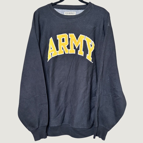 Steve & Barry's Other - Vintage Steve and Barrys Army Crewneck Sweatshirt Black Embroidered XL Athletic